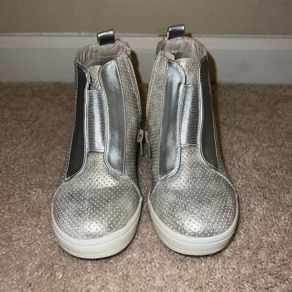 Silver Glitter High-Top Sneakers - Picture 1 of 4